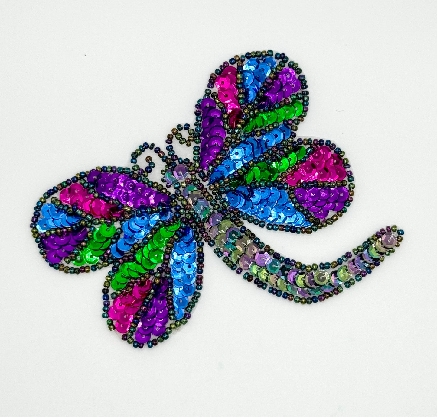 Dragonfly - MultiColored Sequins and Beads 4" x 3.25"