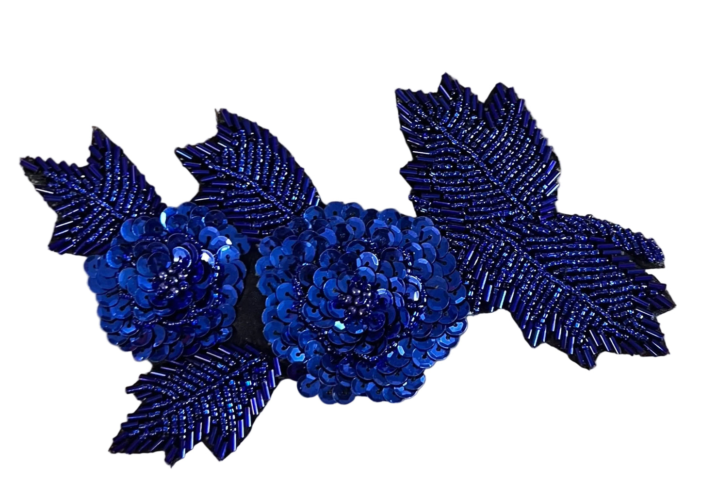 Flower Royal Blue Two Flower Applique 6"