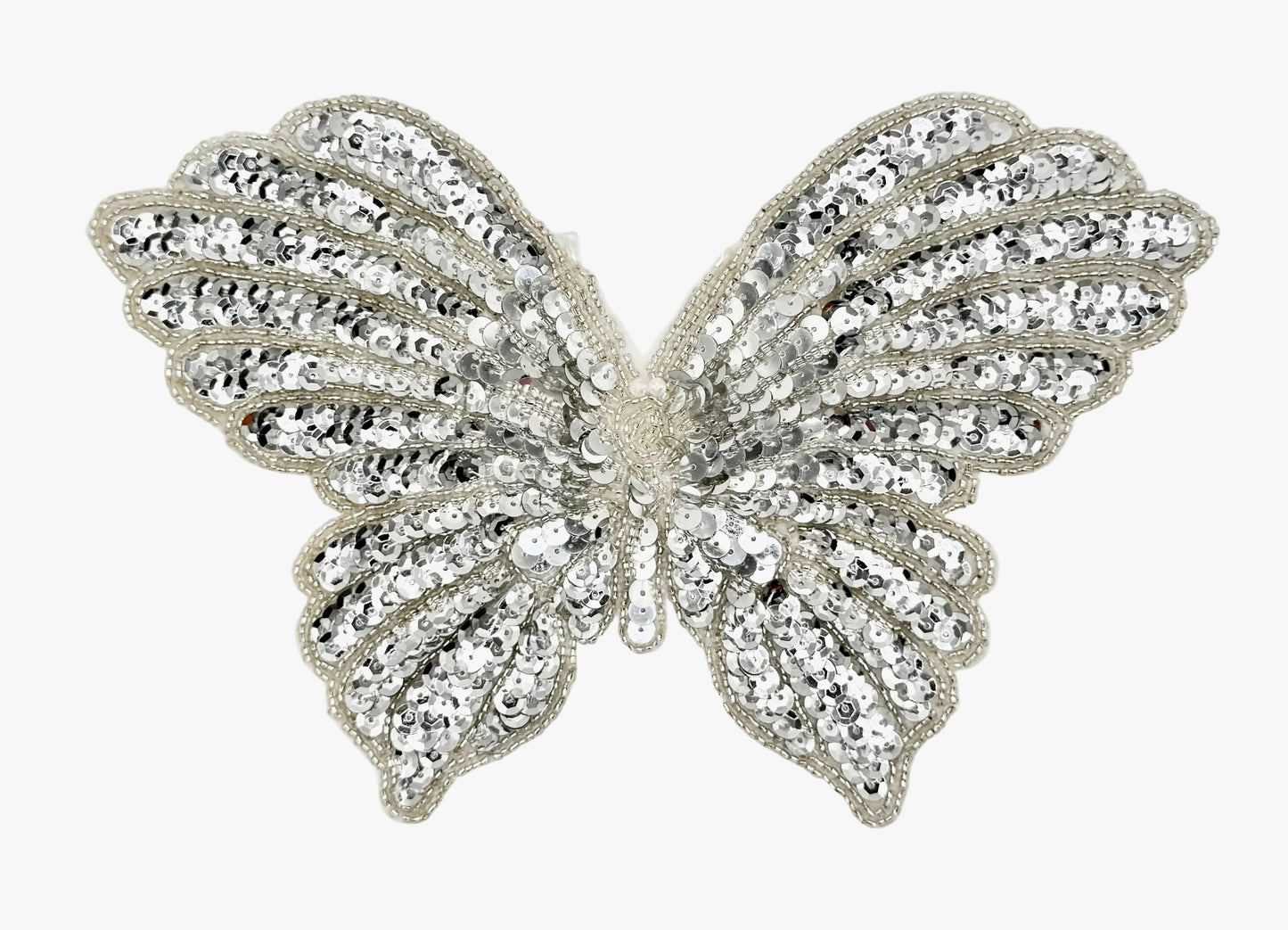 Butterfly with Silver Sequins and Beads 9.5" x 6.5"