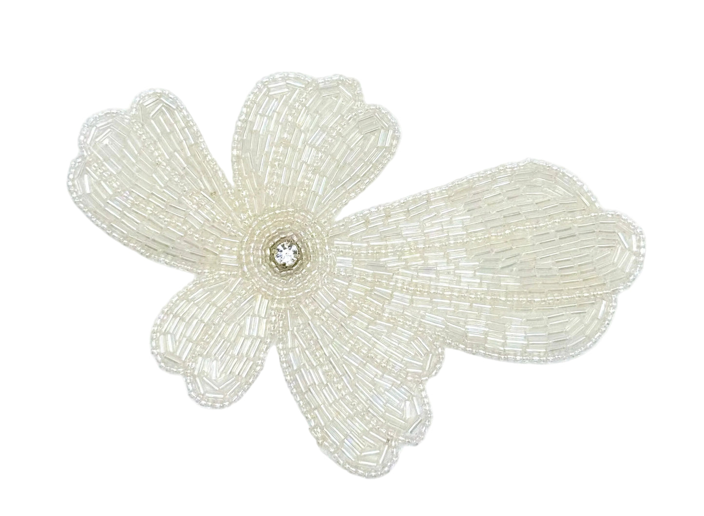 Flower - Iridescent Beads - Rhinestone 5.75" x 4"