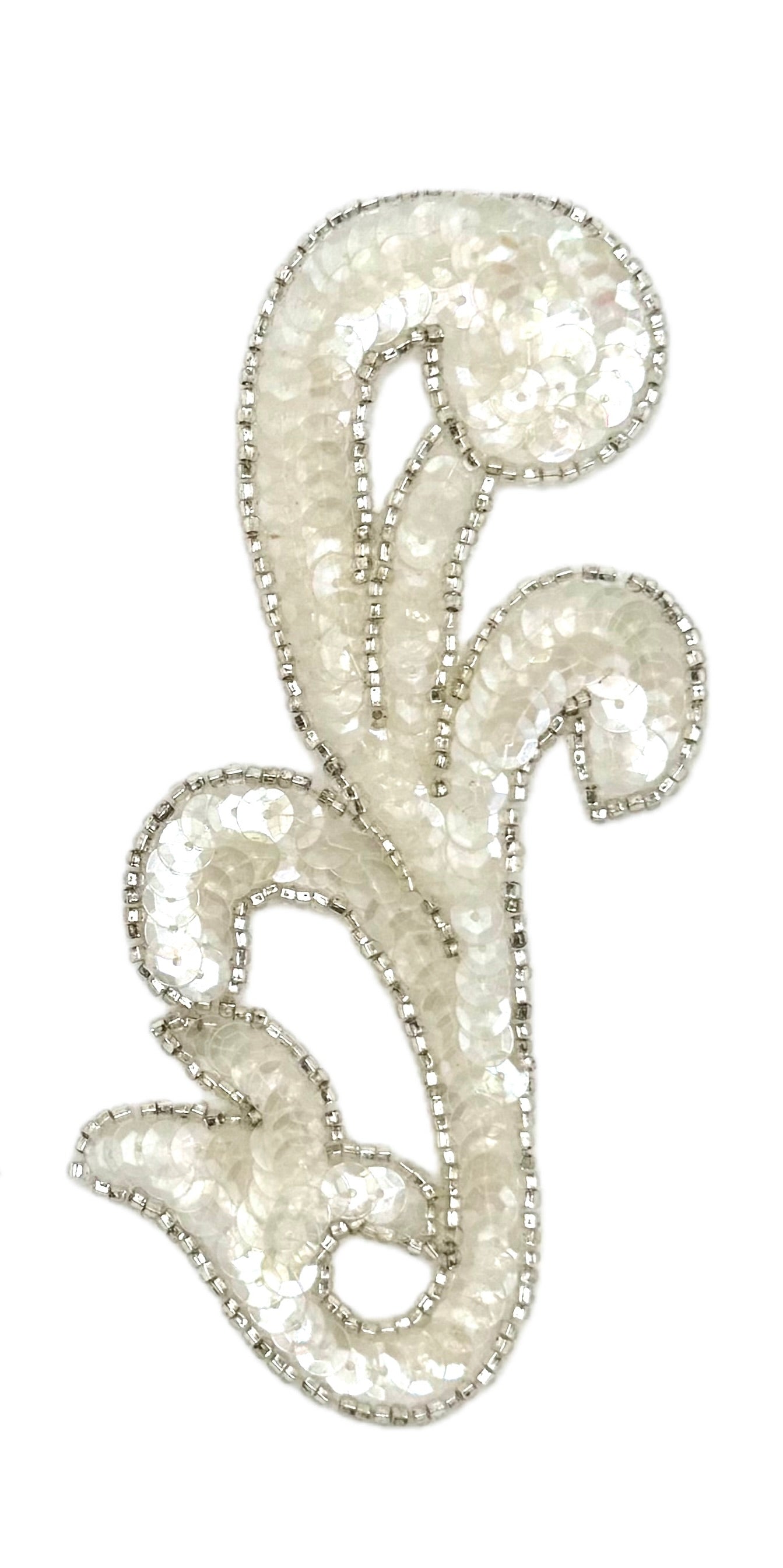 Designer Motif Filigree Pair- Choice of Sequins Color with Silver Beads 6" x 3"