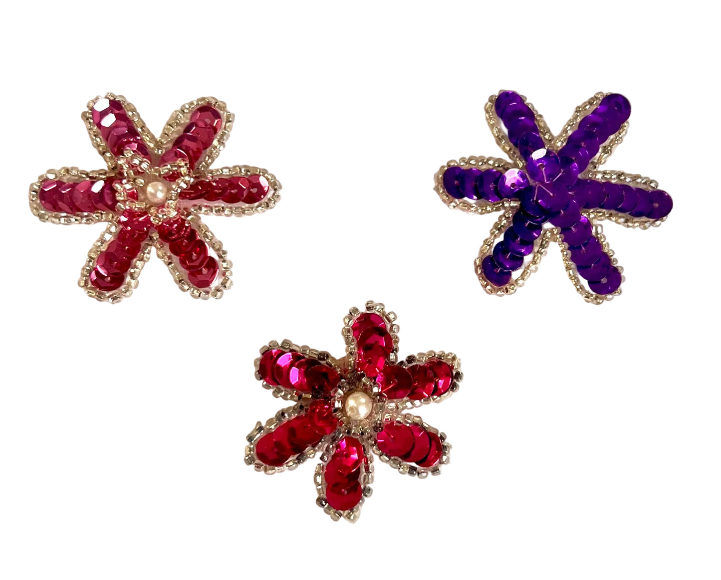 Juego de tres flores de 6.35 cm-5.08 cm