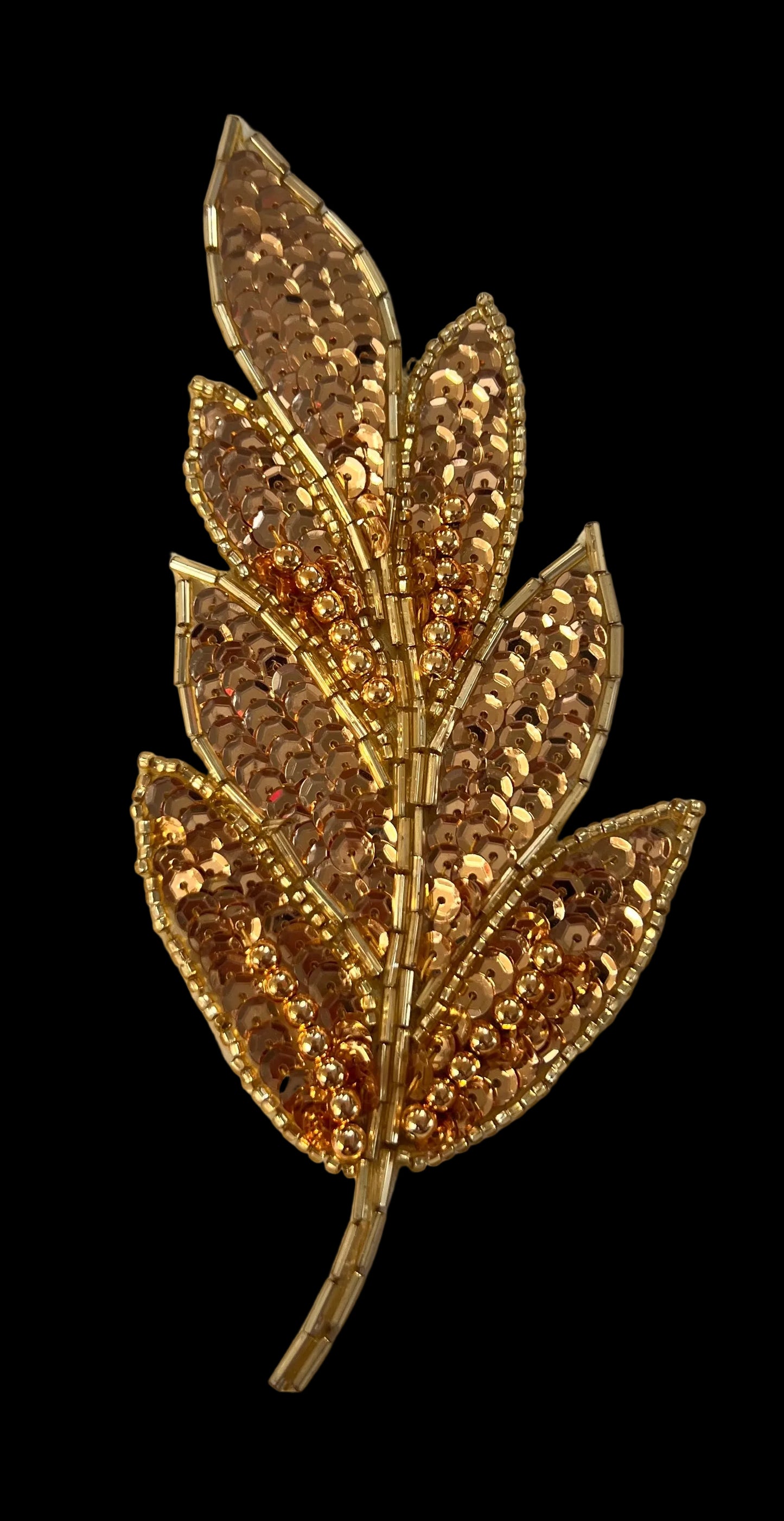 Leaf Single Gold Sequins 6" x 2.5"