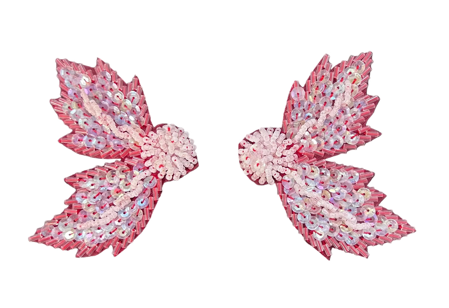 Juego de 5 flores rosas: una central y 2 pares