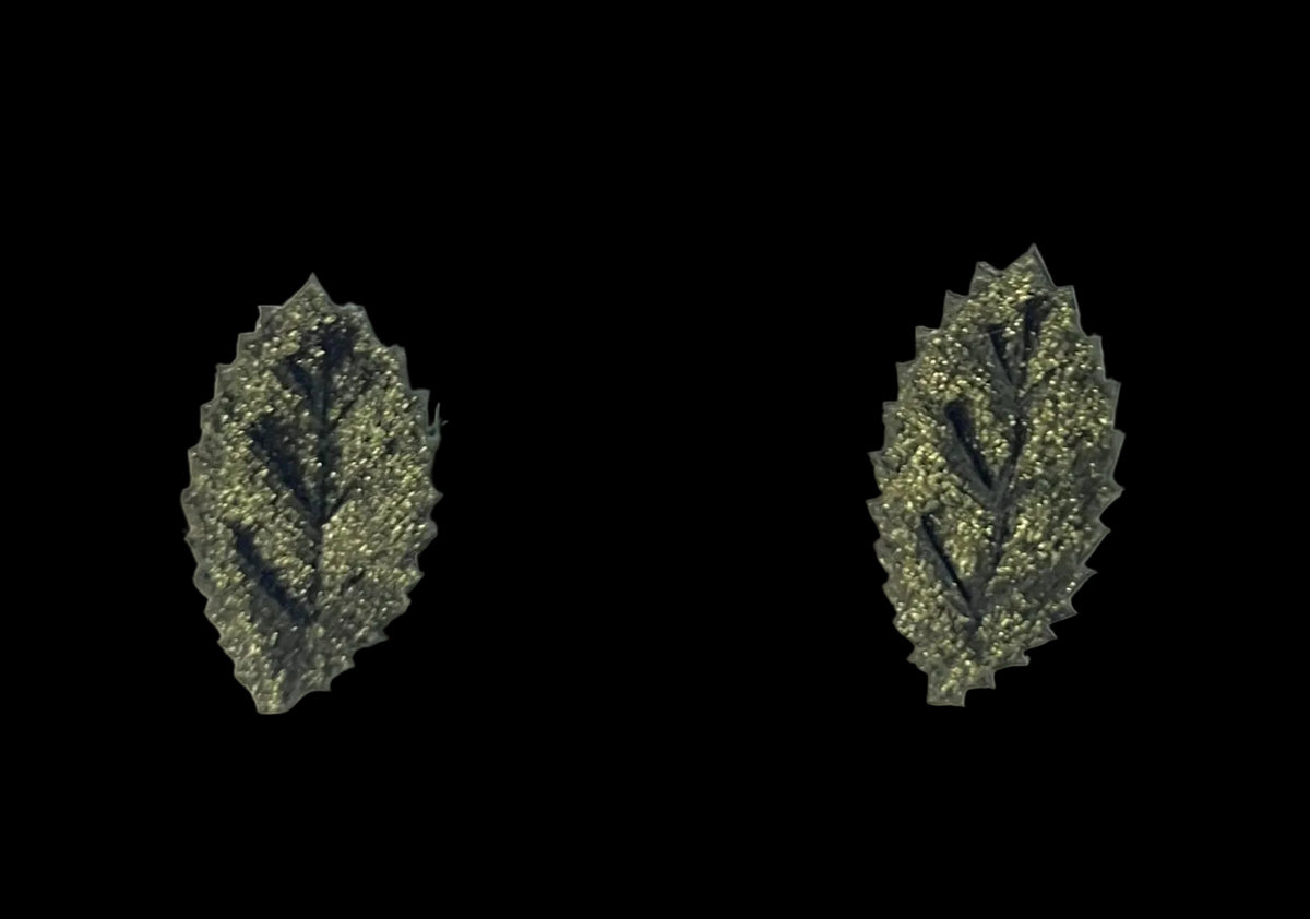 Leaf Pair - Green Velvet 1" x .5”