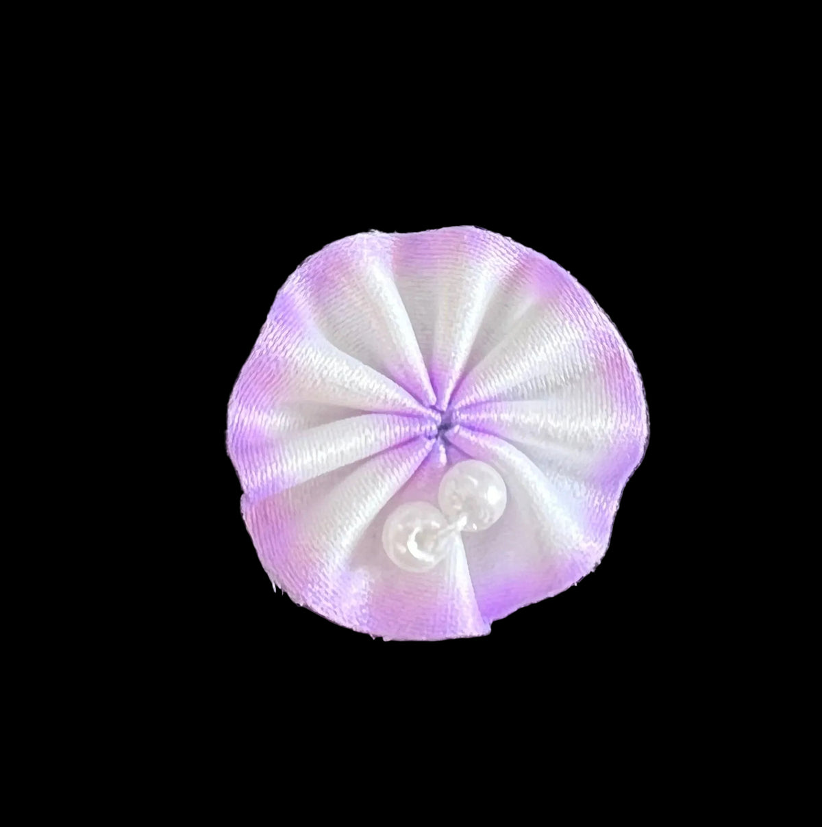 Flor con seda morada y abalorios de 1 pulgada