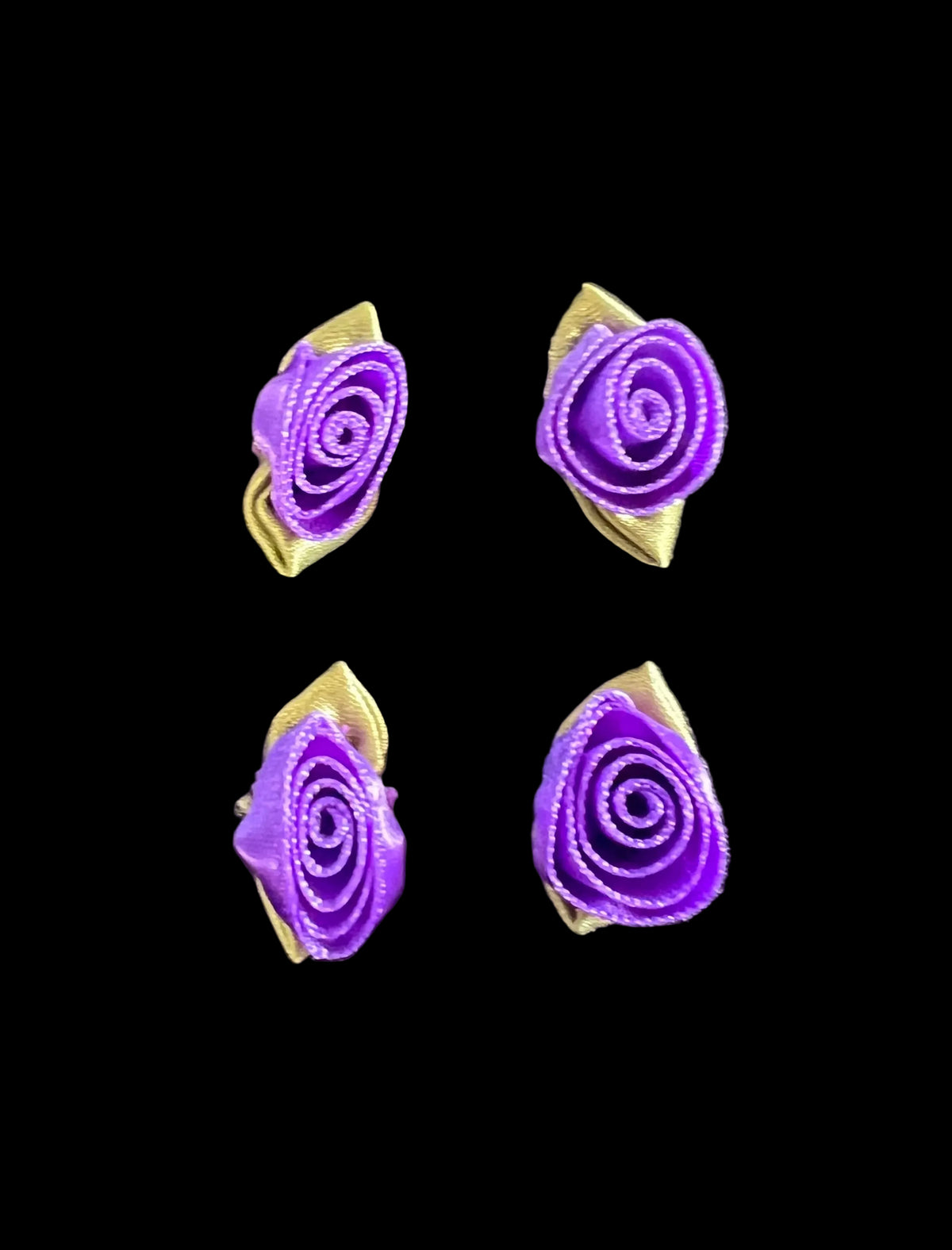 Flower - Set of 4 Purple Satin 1”