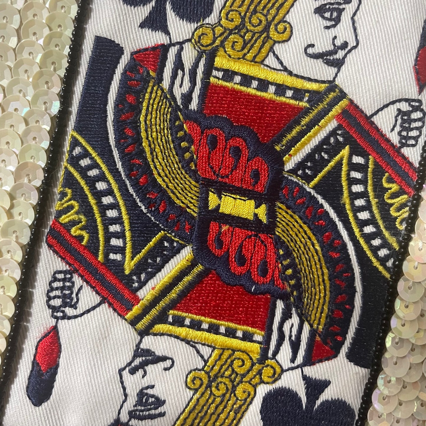 Jack and Ace of Spades Playing Cards with Embroidered Center 7.75" x 6"