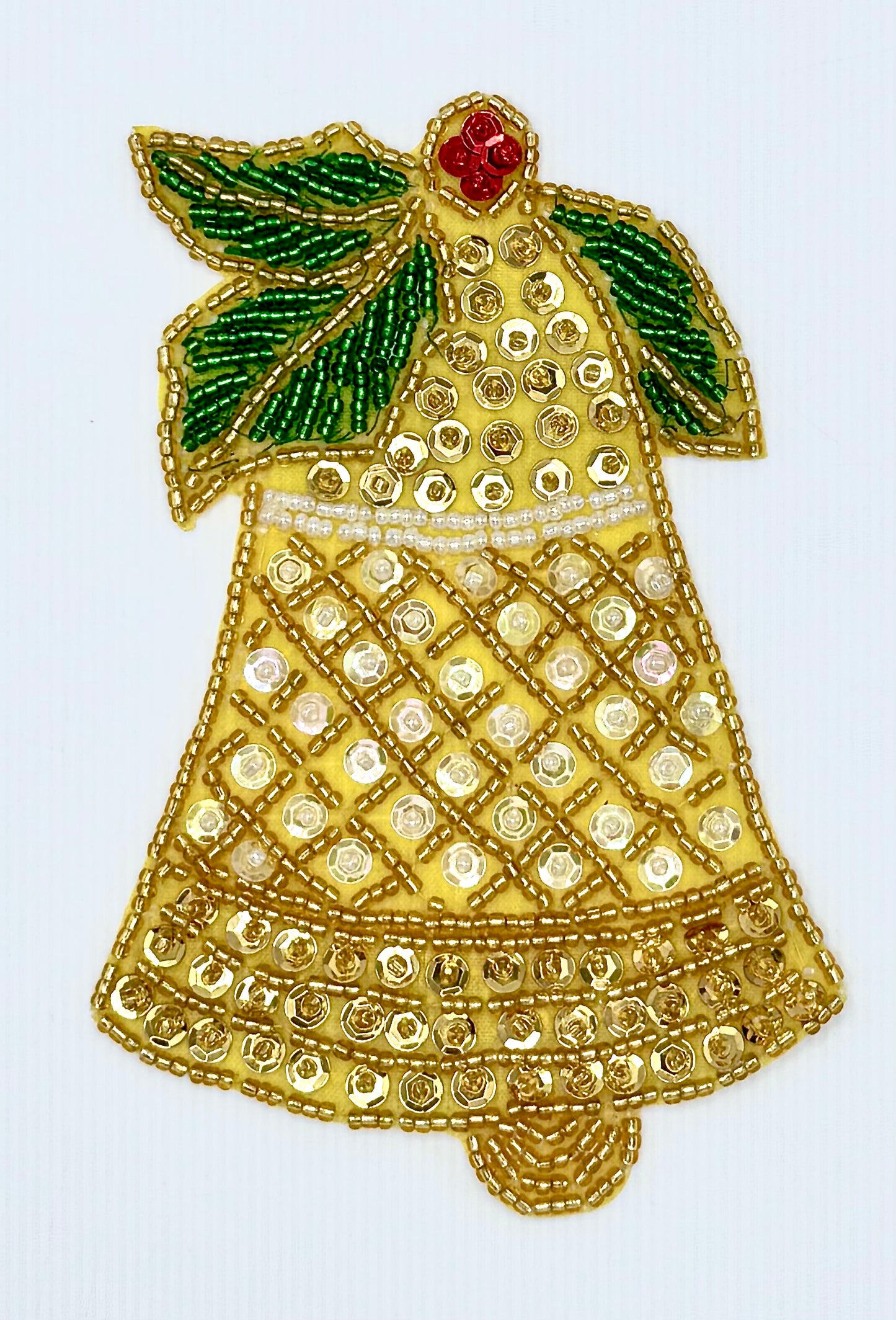 Christmas Bell with Sequins and Beads 4.5” x 3”
