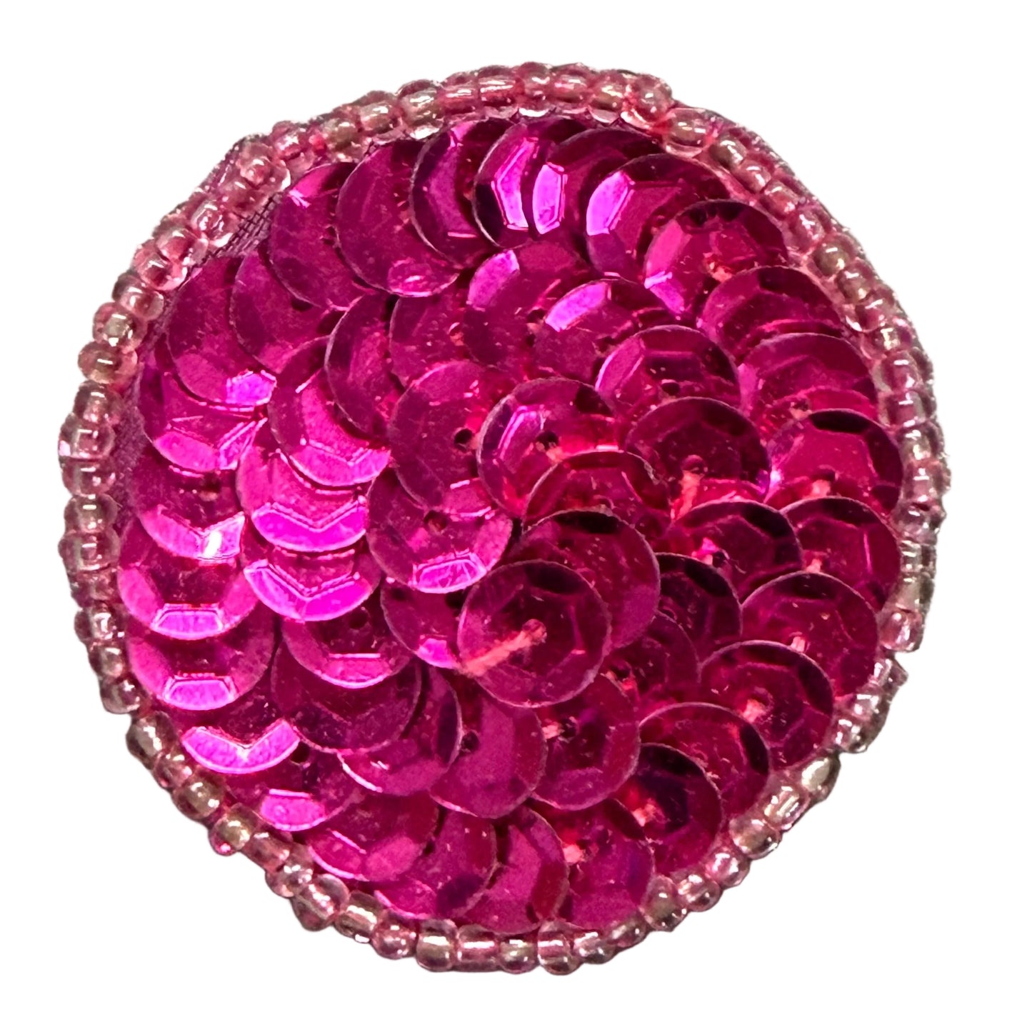 Dot Appliqué - Fuchsia Sequins - Choice of Color Beads 1.5"