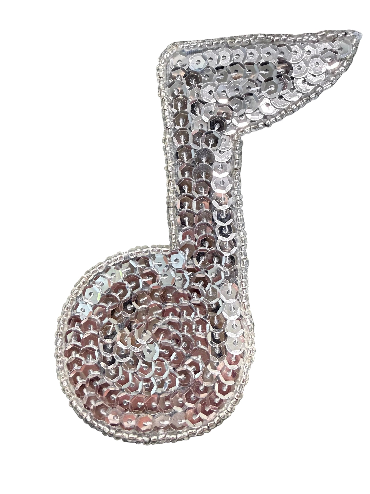 Lentejuelas y abalorios plateados de una sola nota 10.16 cm x 7.62 cm