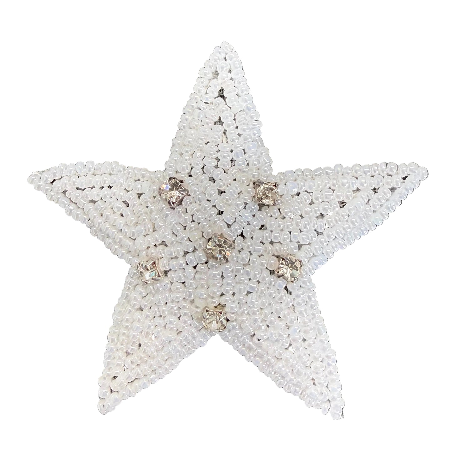 Estrella Blanca con Cuentas y Pedrería de 7,62 cm