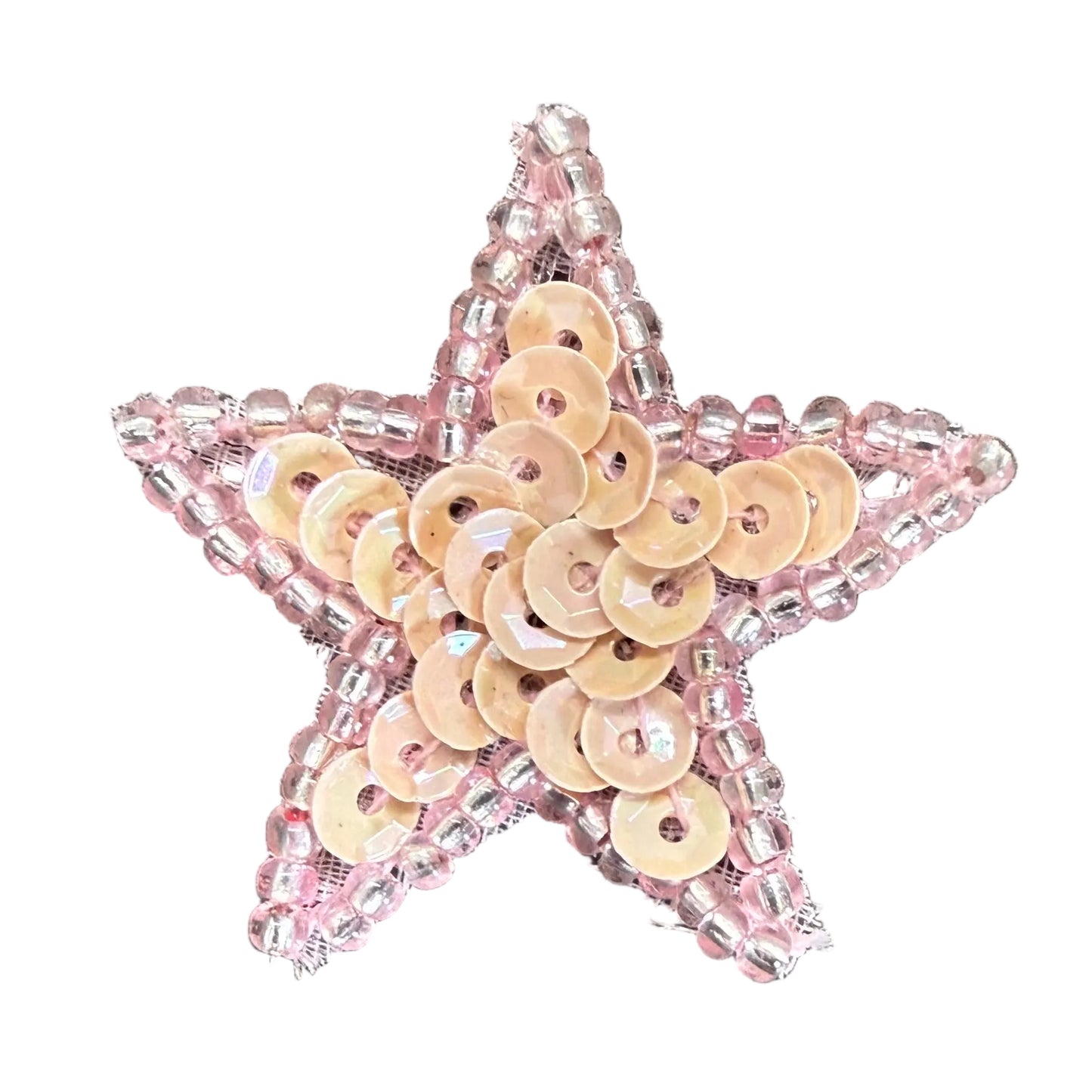 Estrella rosa con borde de luz plano o borde oscuro de 1.25"