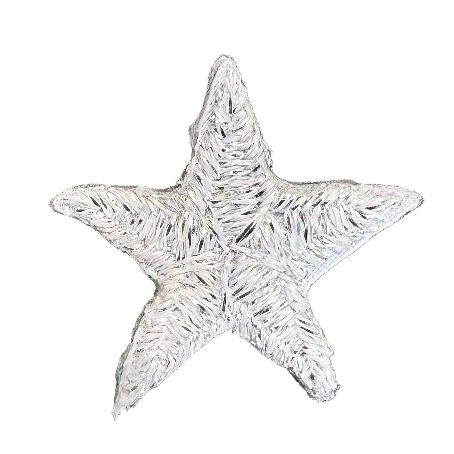 Star Silver Embroidered Patch 1"