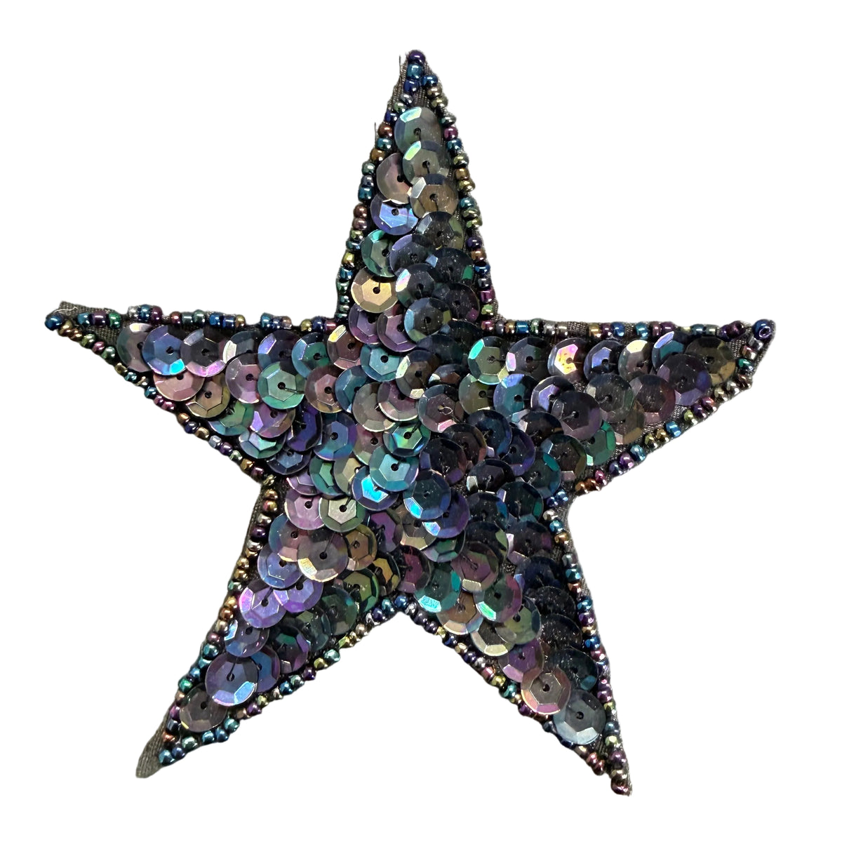 Star Appliqué - Moonlight Sequins - Glass Beads 4"