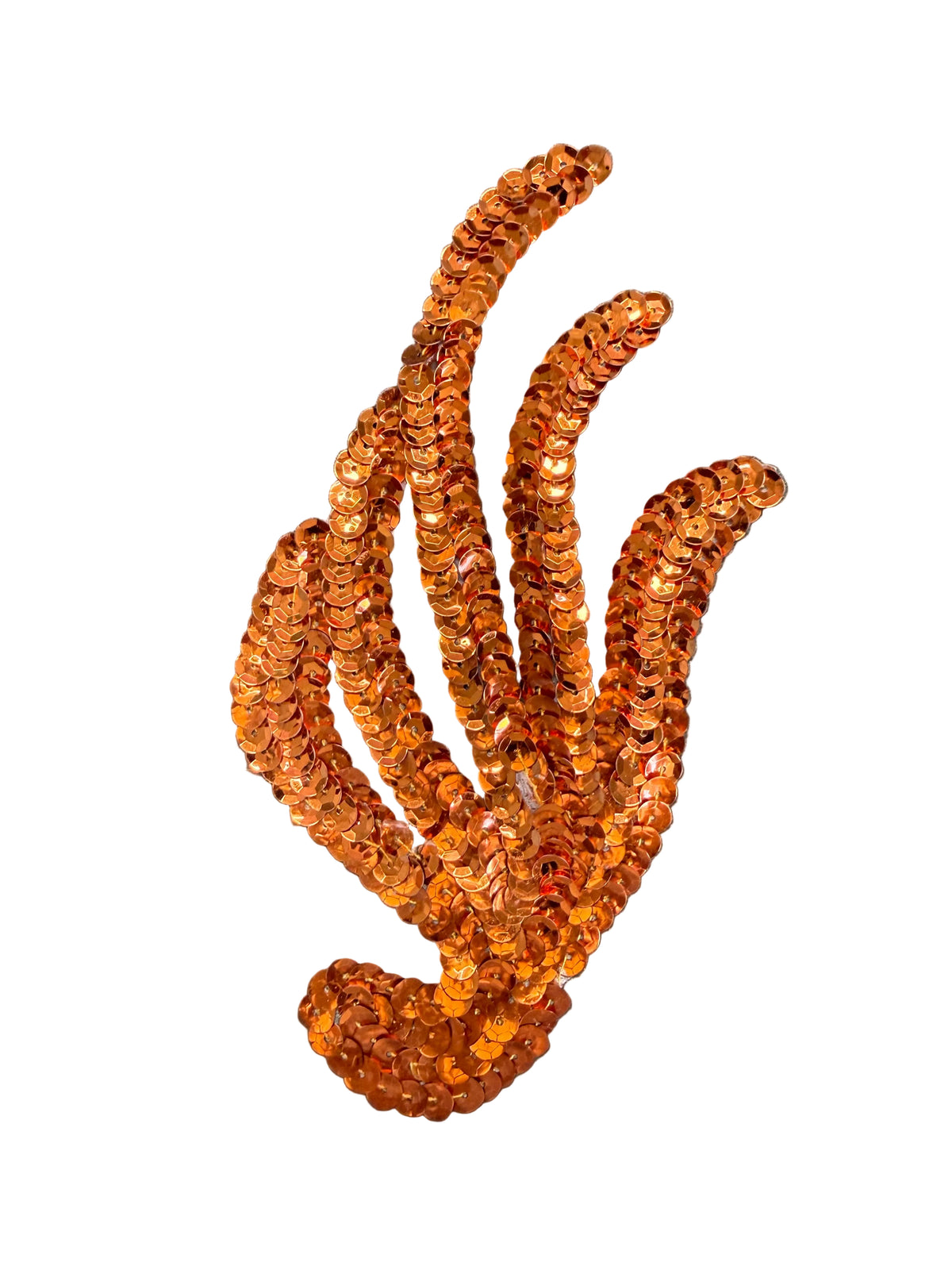 Hoja individual con lentejuelas naranja brillante 5"x 3.5"