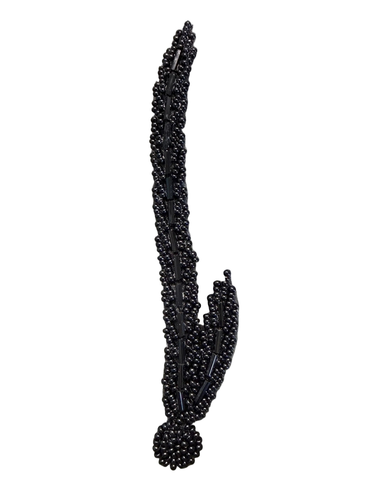 Black Double Leaf Appliqué Pair – Long 6" x 1.5"