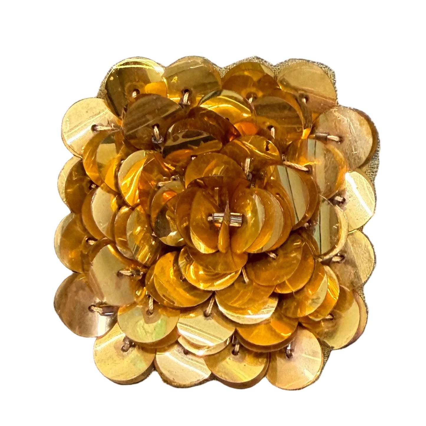Flower - Gold Sequins Square Shape High Rise 2" x 2"