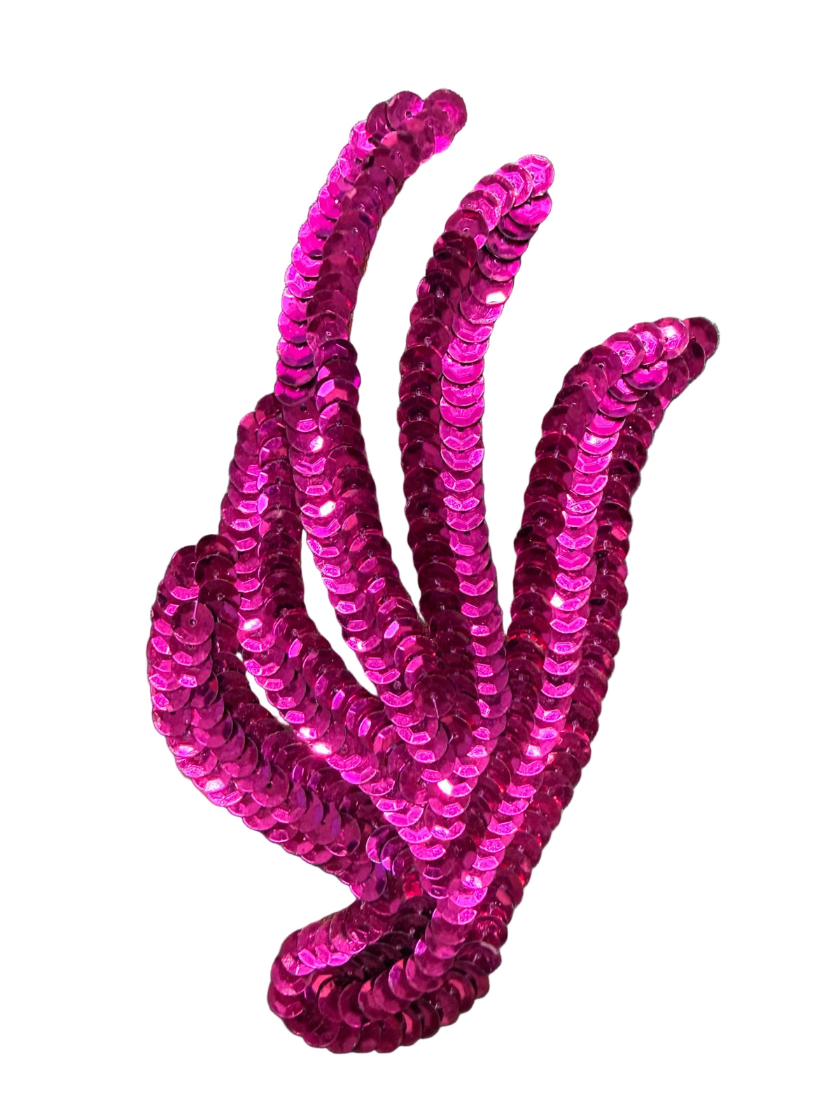 Hoja con lentejuelas fucsia 5.5" x 2.75"