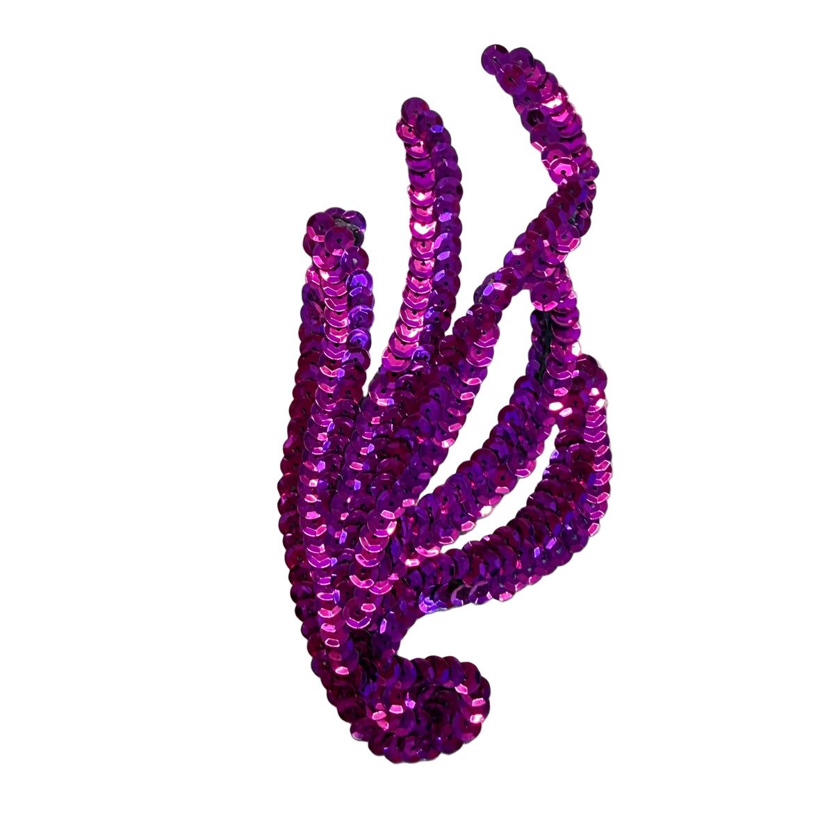 Hoja con lentejuelas fucsias medianas de 6.25” x 3”