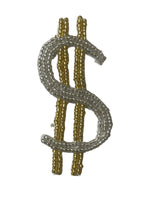 Dollar Sign Made with Silver and Gold Beads 3