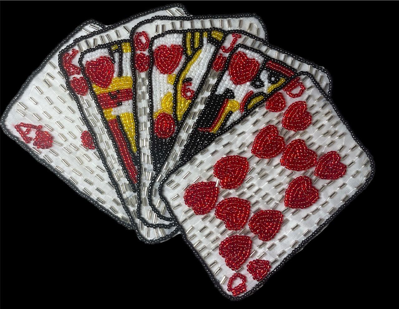 Juego de cartas Royal Flush - Todas con cuentas con la primera y la última carta semitransparentes 19.68 cm x 14.60 cm