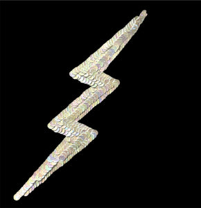 Choice of Color Lightning Bolt with Sequins 8" x 2"
