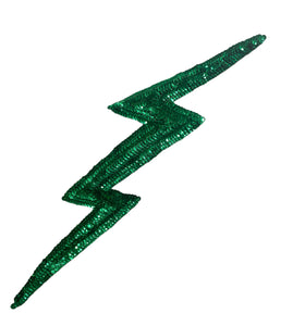 Green Lightning Bolt with Sequins 16" x 3"
