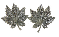 Leaf Pair with Silver Sequins and Beads 5