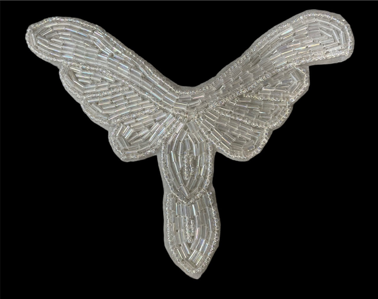 Designer Motif Neckline with Iridescent Beads 5.5" x 3.5"