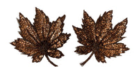 Leaf Pair with Bronze Sequins and Beads 5