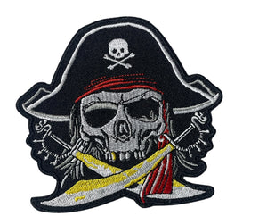 Pirate Embroidered Iron-On 3.5" x 4"