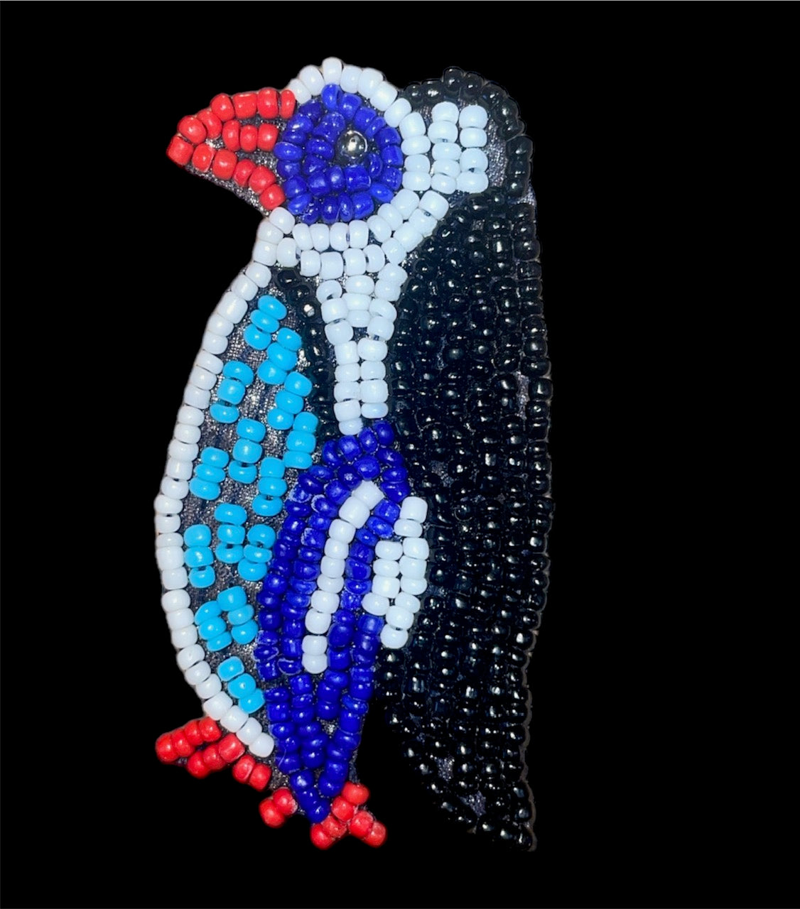 Penguin with Multicolored Beads 2.75" x 1.5"