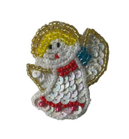Angel with Red White Turquoise Sequins and Beads 1.75
