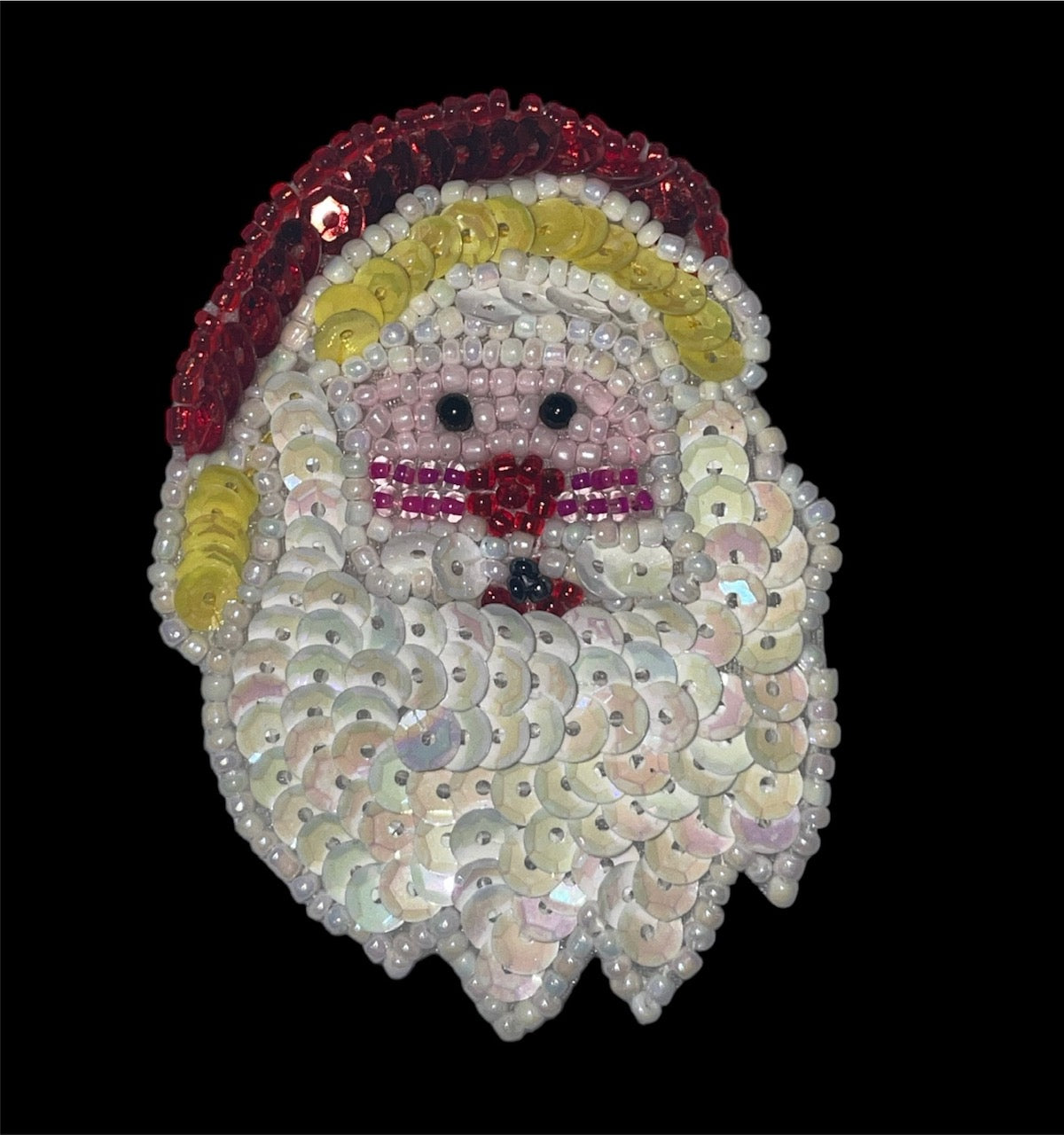 Santa Face with White Beard and Red Hat 2.75" x 2"
