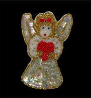 Angel with White Sequins and Gold Beads 4