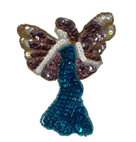 Angel with Turquoise and Pink Sequins 4.5