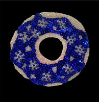 Donut with Blue and White Christmas Frosting Decoration 4