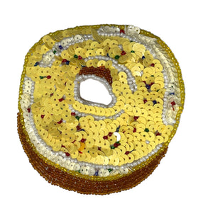 Donut with Yellow and White Beads Frosting 3.5"