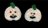 Halloween Pumpkin with Iridescent White Sequins 1.5
