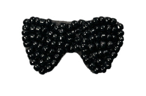 Bow Black Beads 1"