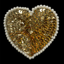 Load image into Gallery viewer, Choice of Color Heart with Sequins and Pearl Beads 3&quot;