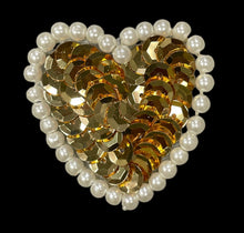 Load image into Gallery viewer, Choice of Color Heart with Sequins and Pearl Beads 1.75&quot;
