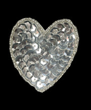 Load image into Gallery viewer, Choice of Size Heart Silver Cupped Sequins