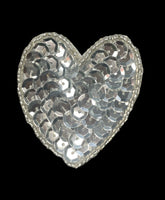 Choice of Size Heart Silver Cupped Sequins