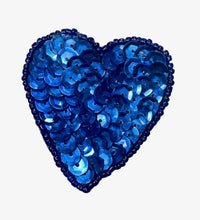 Load image into Gallery viewer, Heart Royal Blue Flat Sequins and Beads 2&quot;