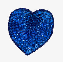 Load image into Gallery viewer, Choice of Size Heart with Royal Blue Cupped Sequins and Beads
