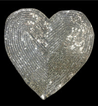 Load image into Gallery viewer, Heart with Silver Sequins and Beads 10&quot;