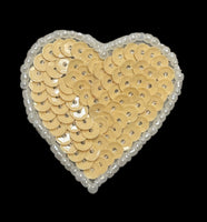 Heart Beige with White Beads 1.5