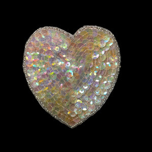 Choice of Color Pink Heart with Sequin and Bead 3.25" x 3"